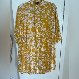 Floral Yellow and White Dress